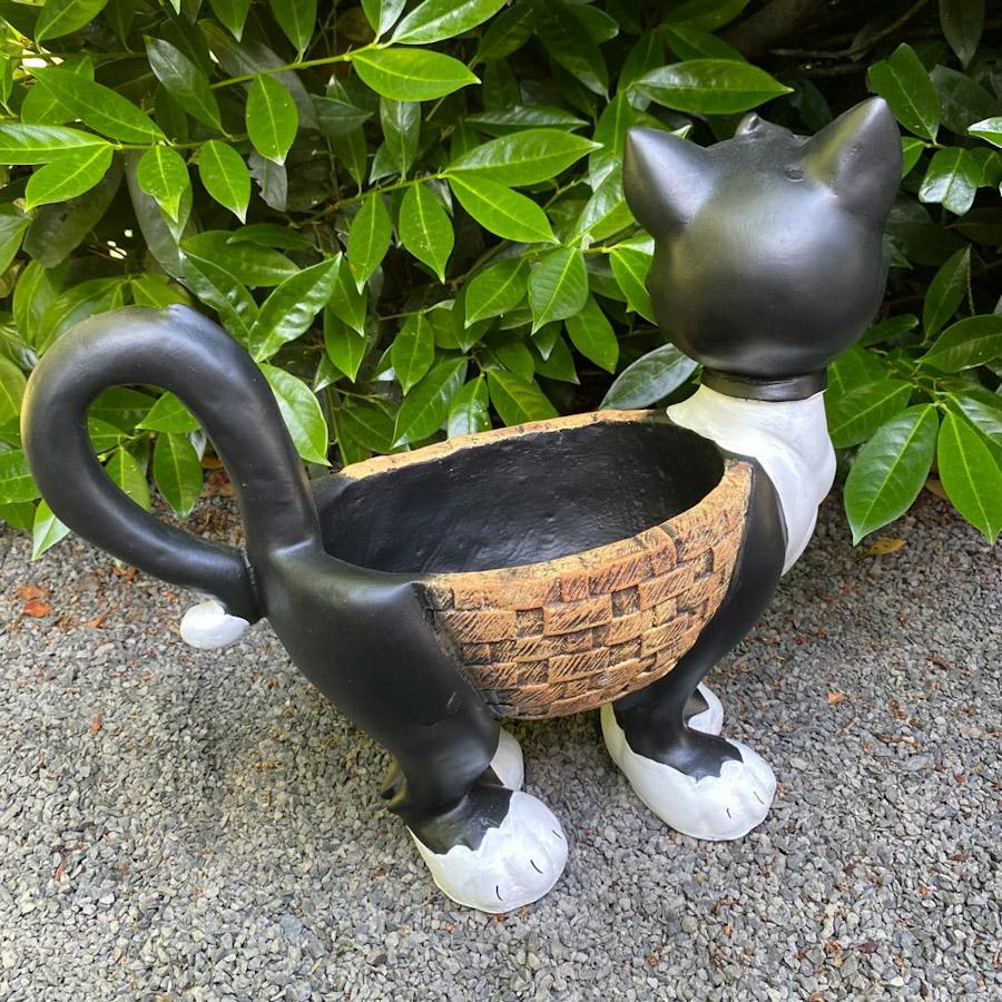 Gartenfigur Katzen Figur zum bepflanzen 37 cm