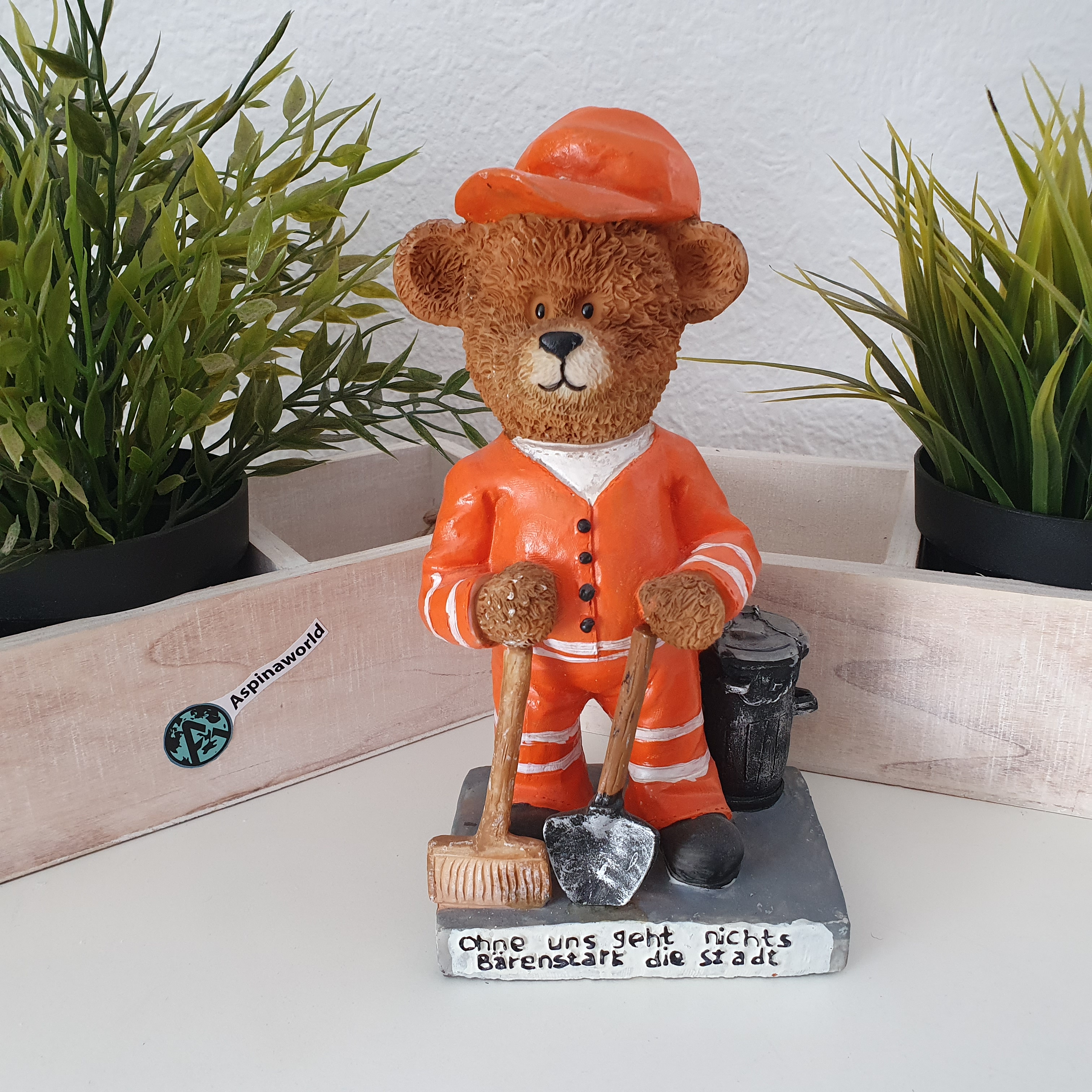 Deko Bären Figur der Müllmann Bärenstark  20 cm