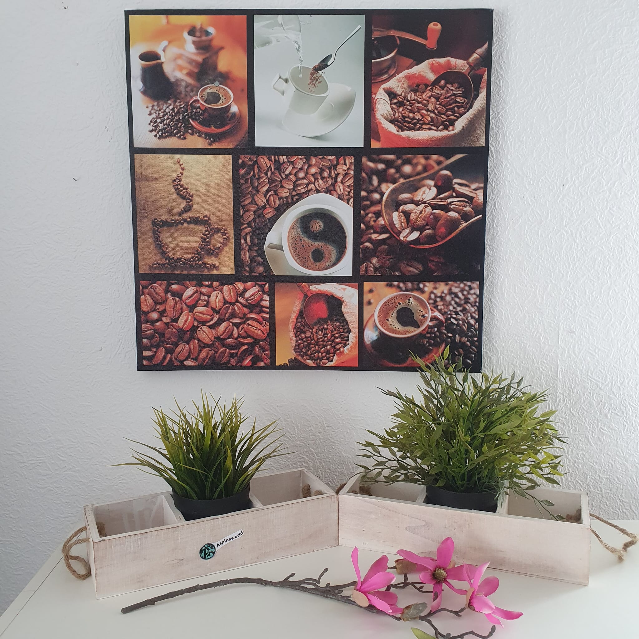 Leinwandbild Kaffee-Design 50 x 50 x 2,5 cm Küchenbild