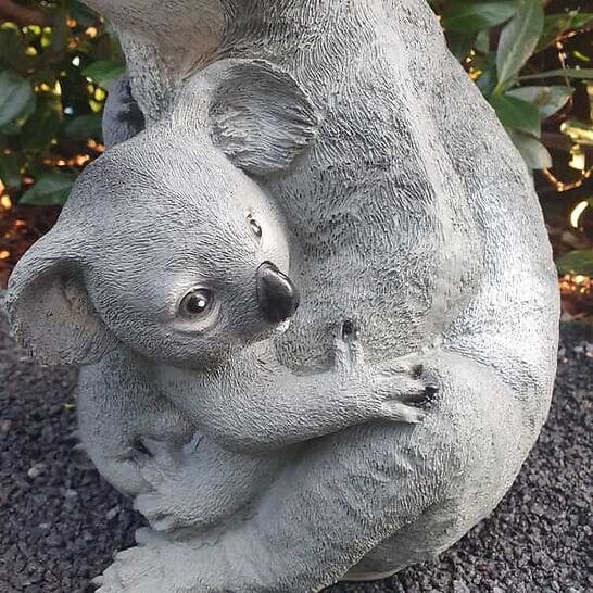 Gartenfigur Koalabär Figur mit Kind 40 cm