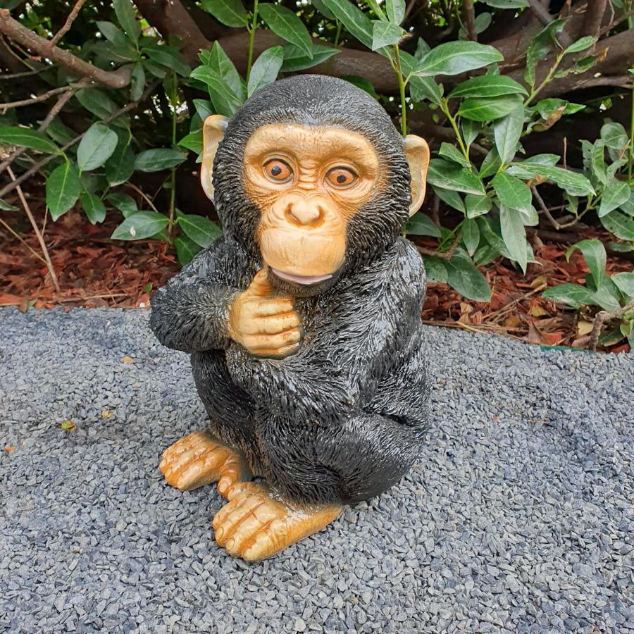 Gartenfigur Affen Baby Figur 31 cm