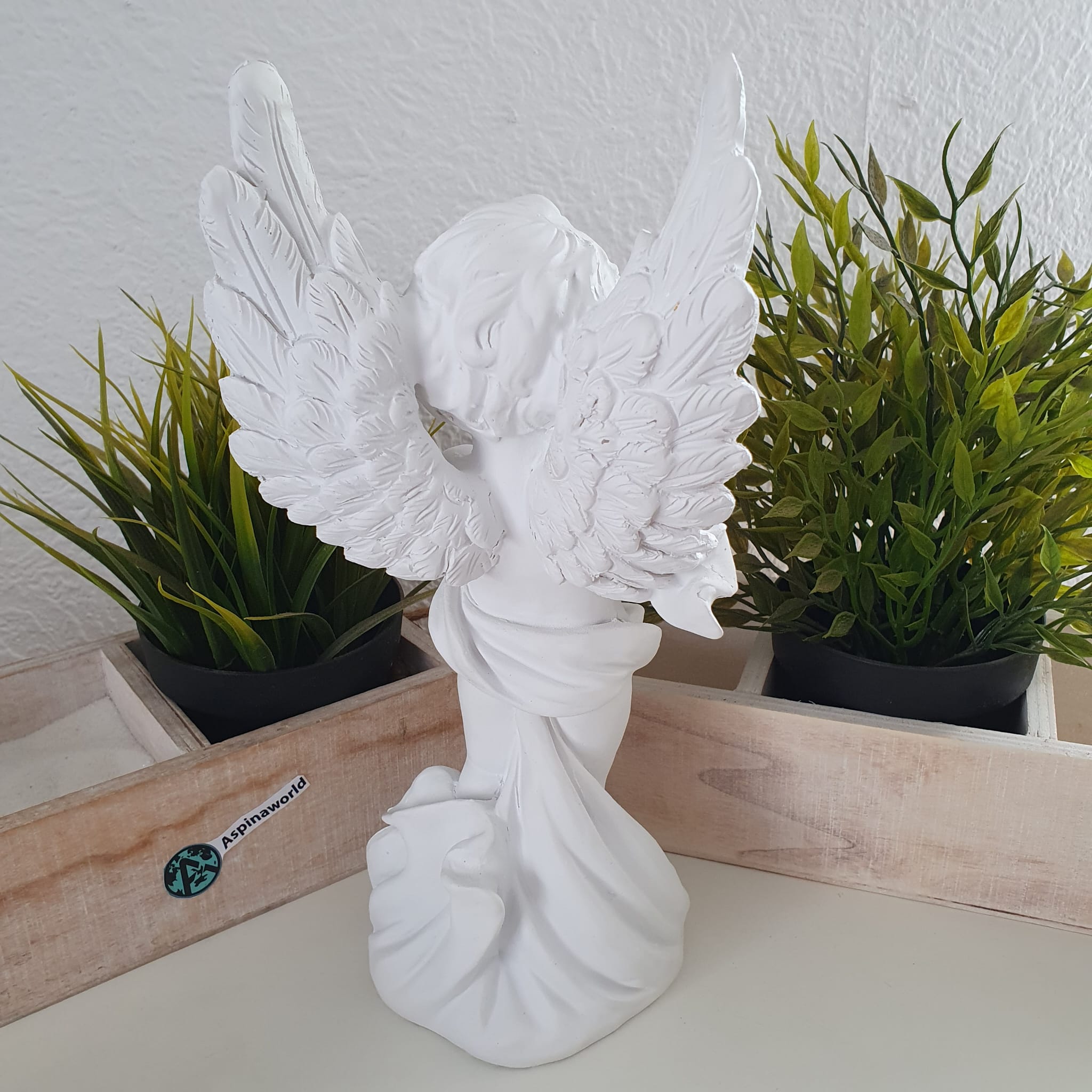 Grabengel Betende Engel Figur 29 cm mit Kreuz