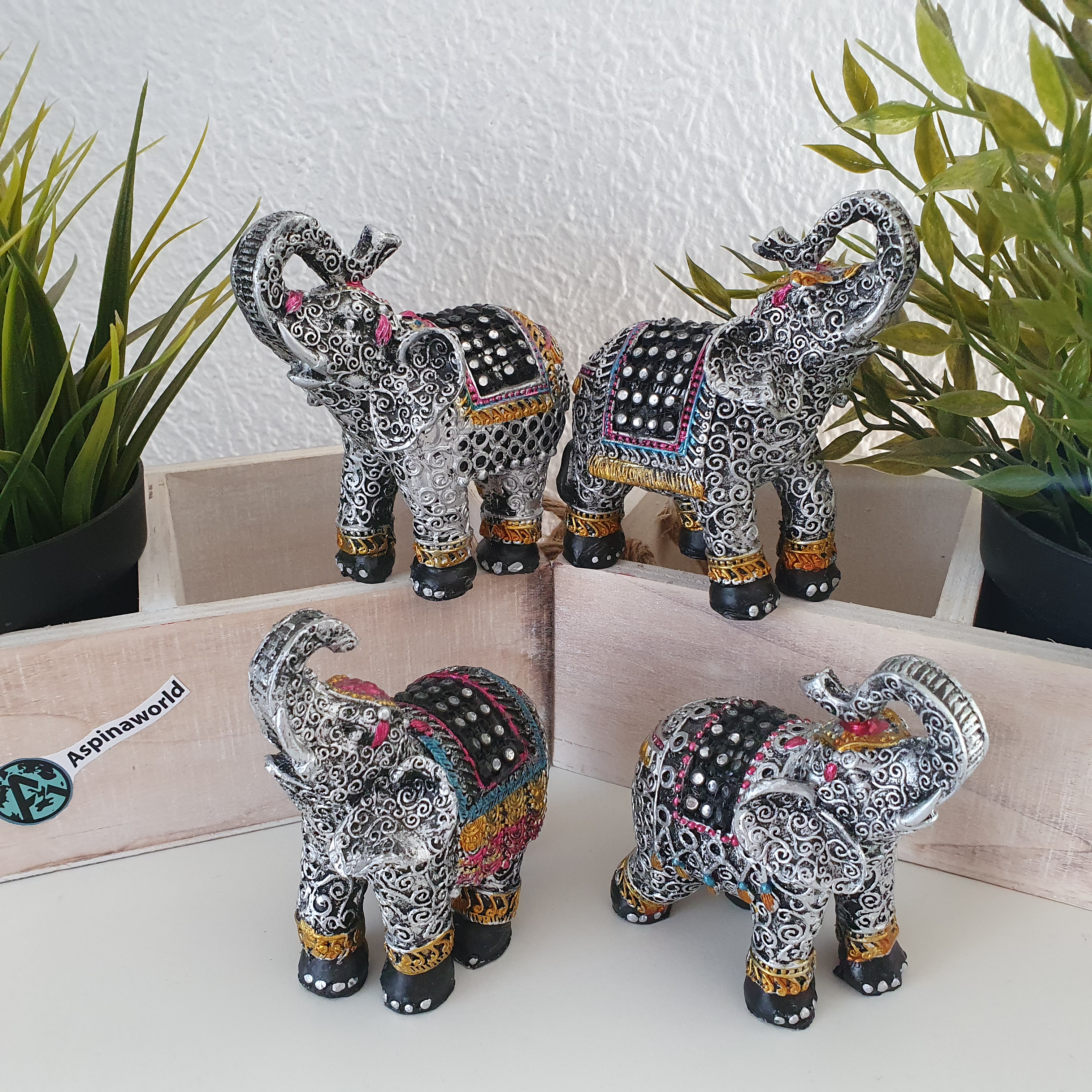 Elefanten Figuren im 4 er Set 10 cm