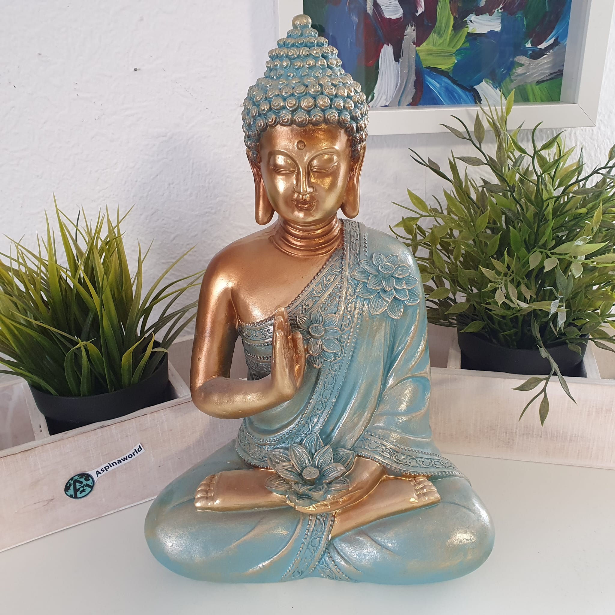 Golden Blauer Buddha als Deko