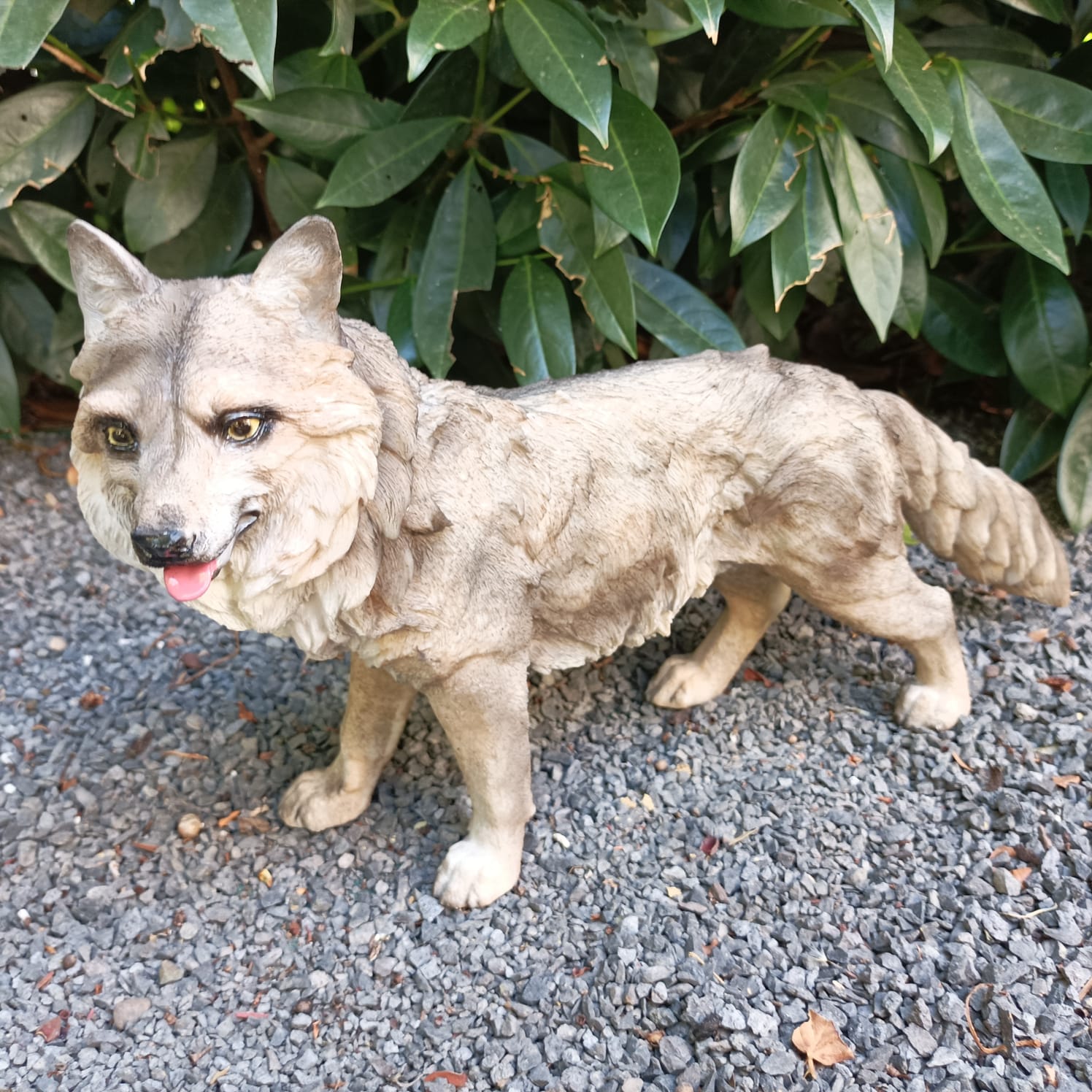 Gartenfigur stehende Wolf Figur 23 cm 
