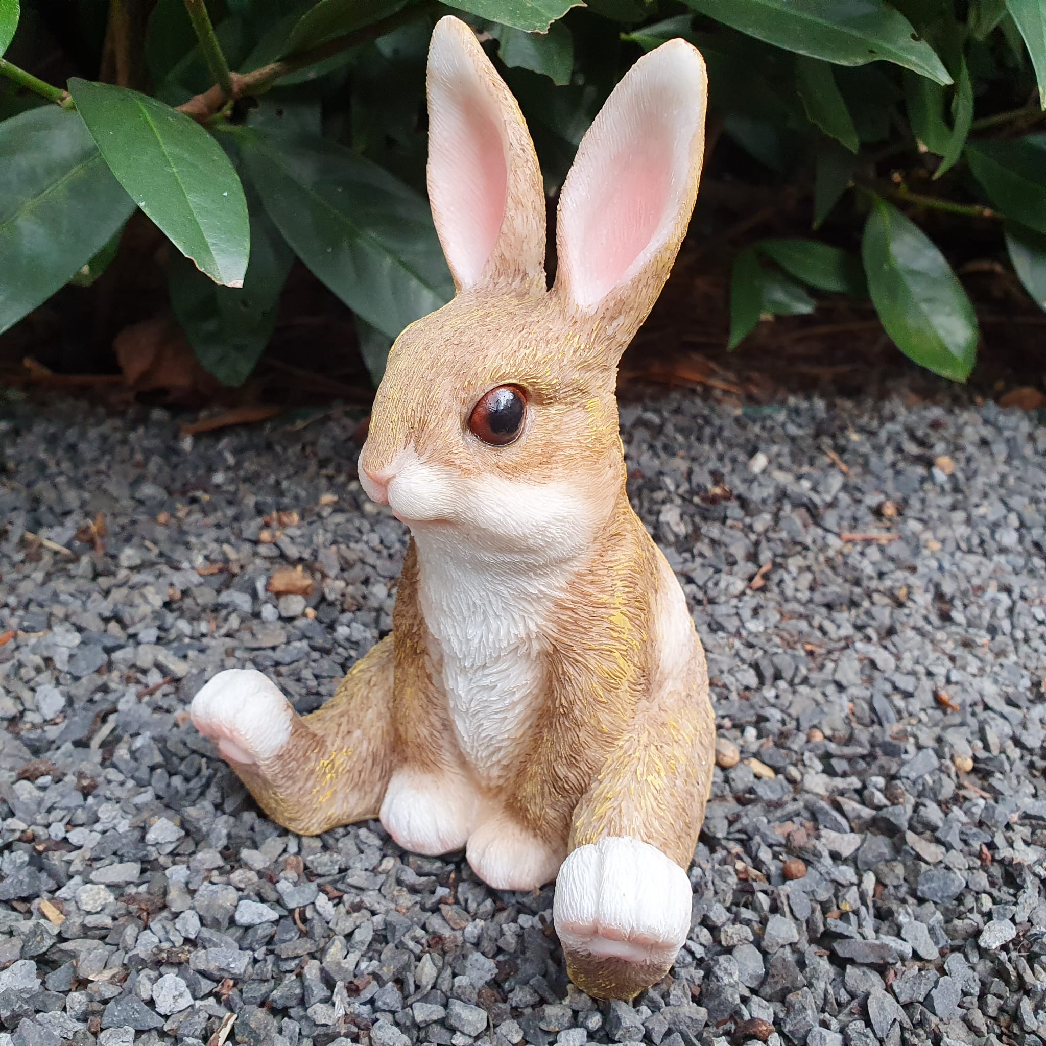 Gartenfigur sitzende Hasen Figur 16 cm