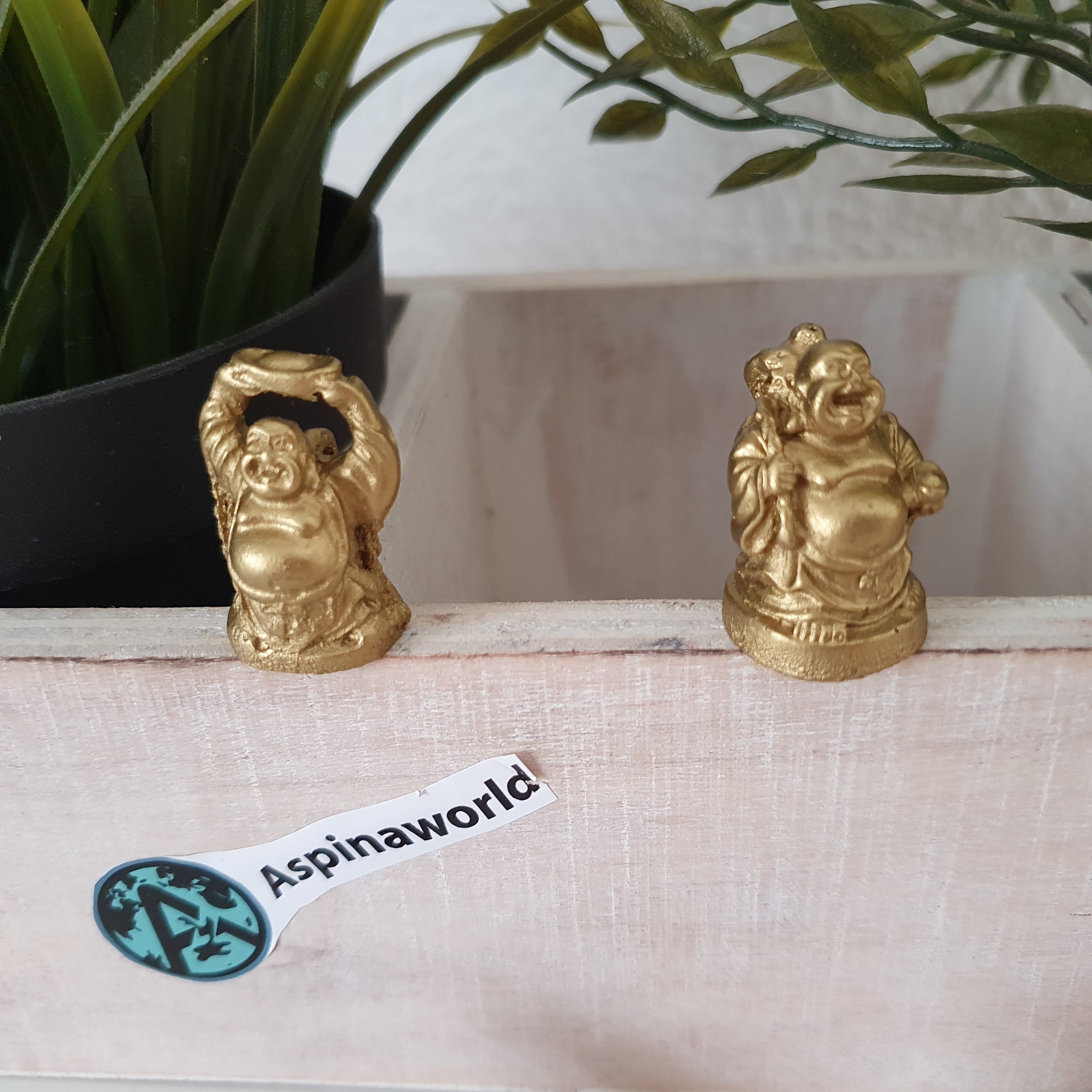 Buddha Figuren im 6er Set Gold 3 cm
