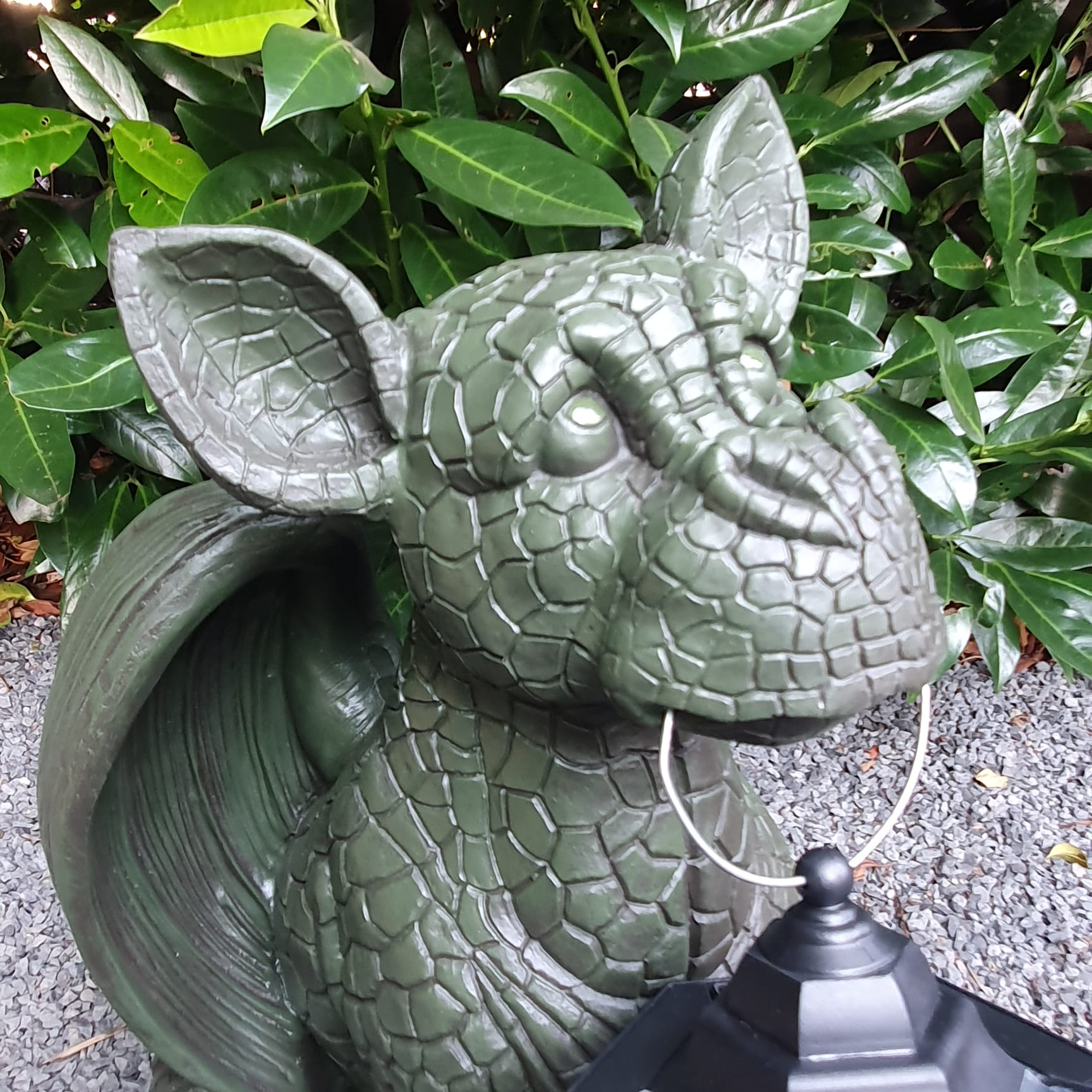 Gartenfigur Drachen Figur mit Lampe 45 cm