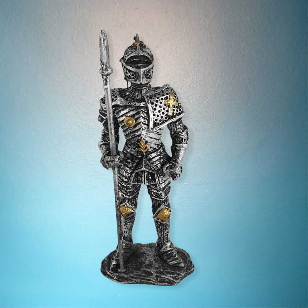 Mittelalter Ritterfigur mit Schwert und Speer 9 cm