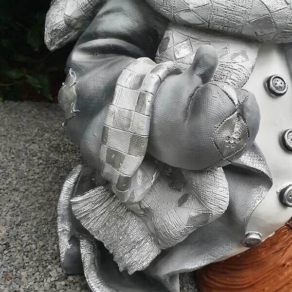 Gartenfigur Schneemann Figur mit Besen 47 cm