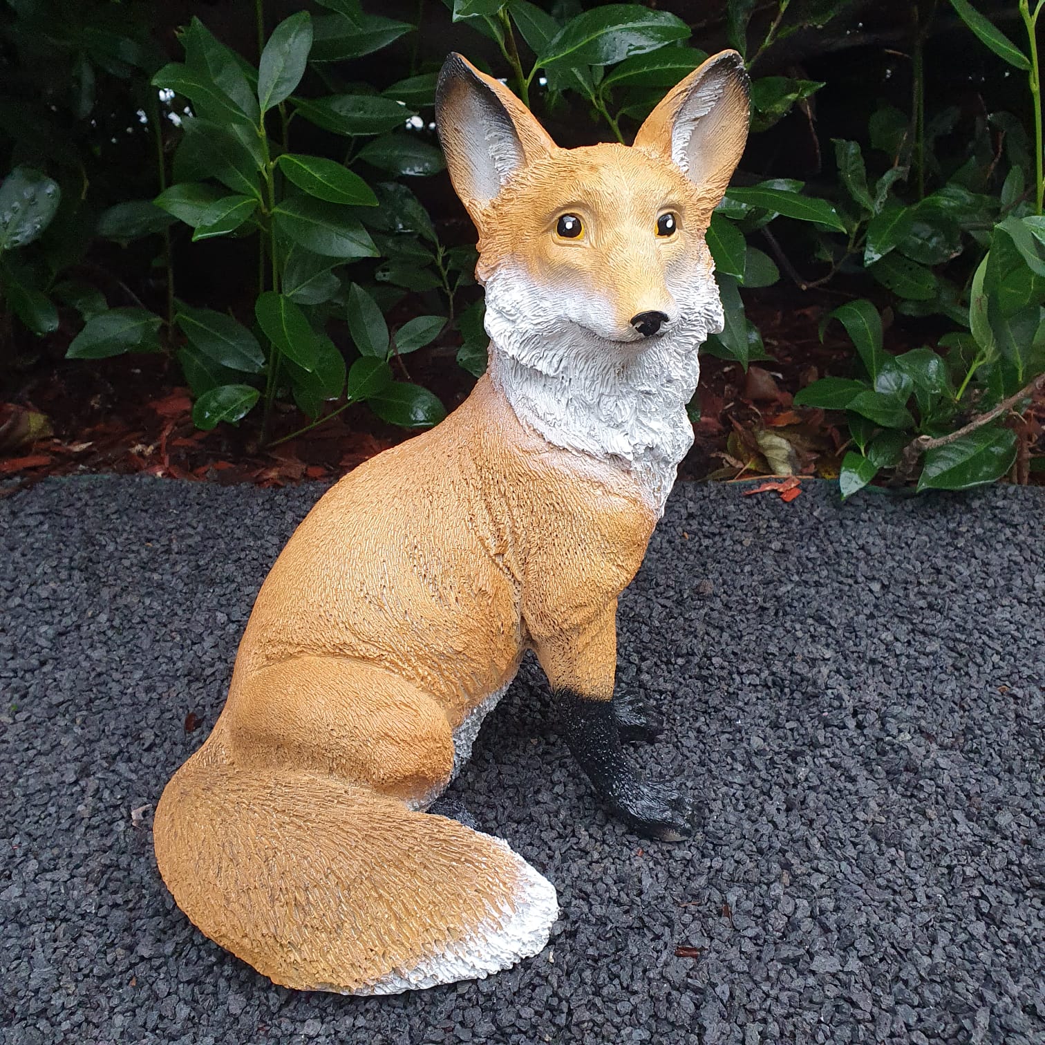 Gartenfigur sitzende Fuchs Figur 33 cm