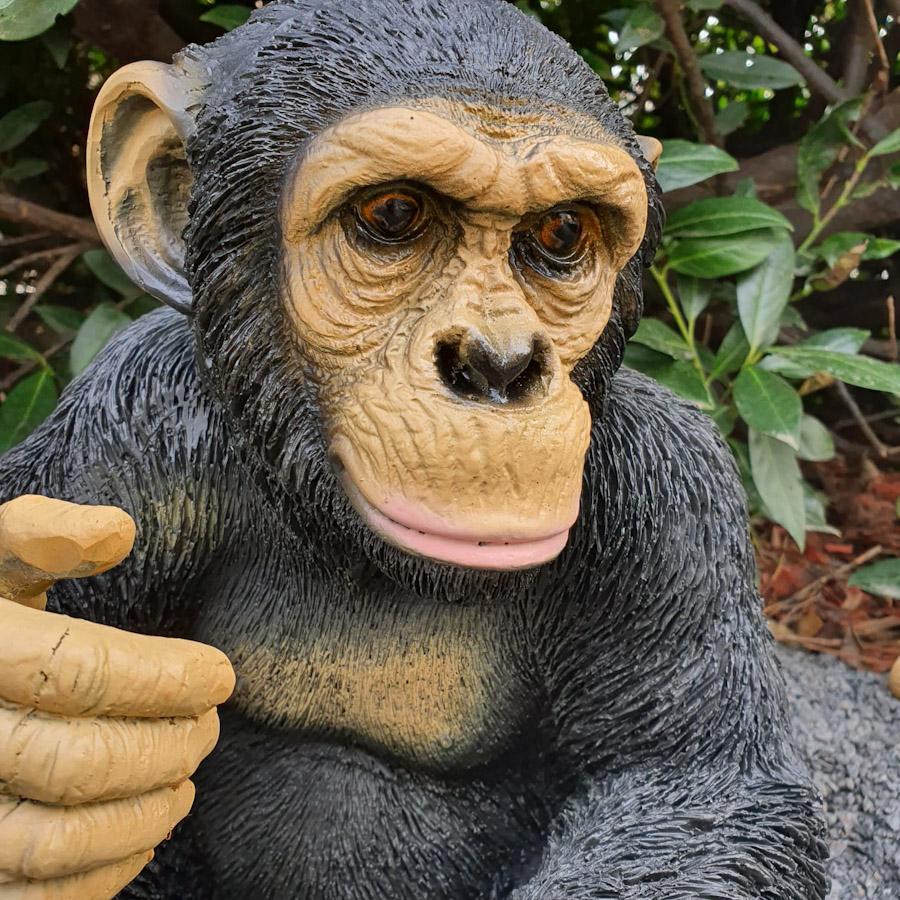 Gartenfigur Schimpansen Figur 37 cm