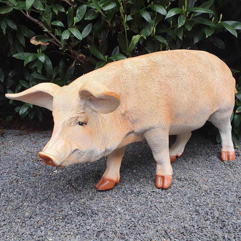 Große stehend Schweine Gartenfigur