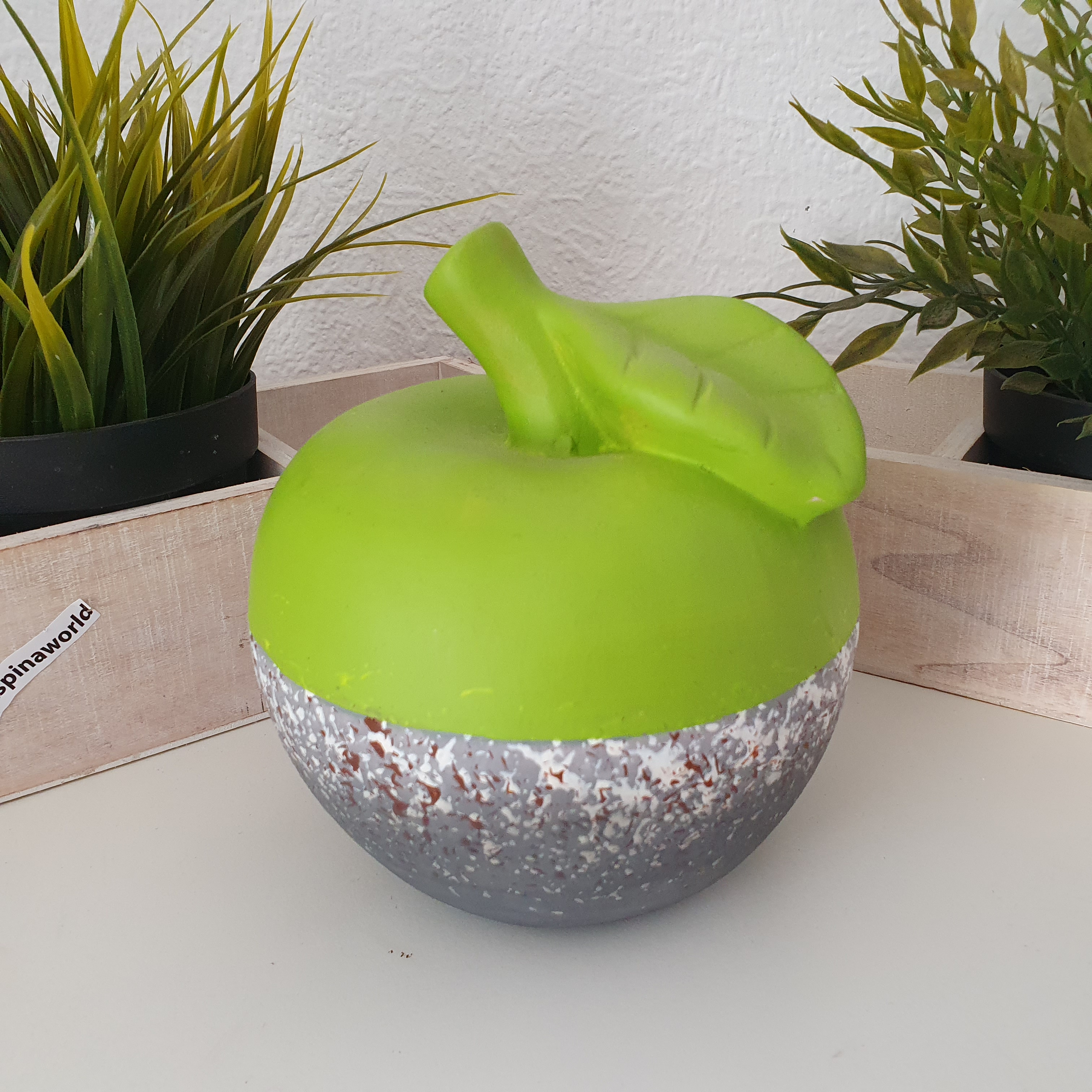 Deko Apfel Figur grün 14 cm