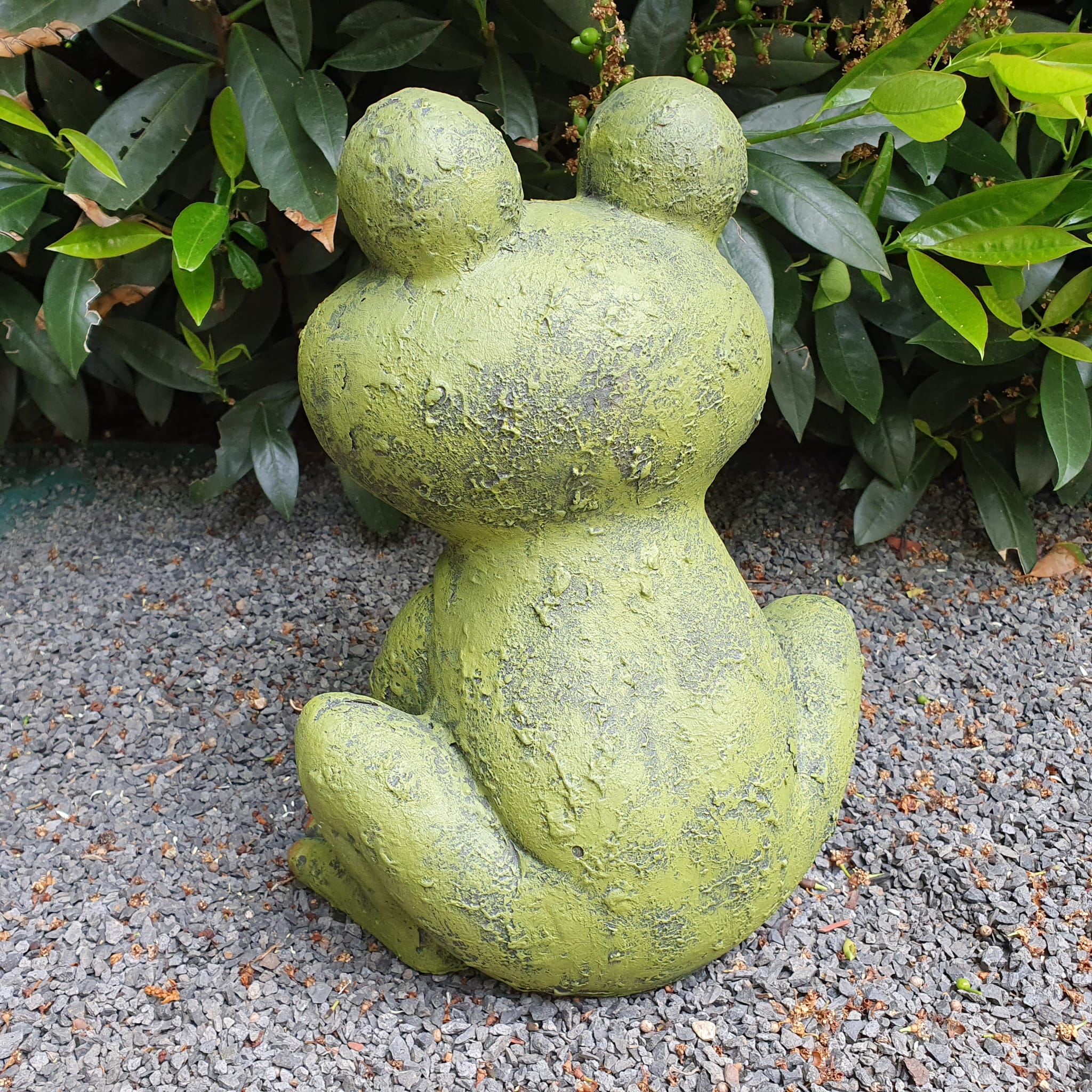 Gartenfigur sitzende lachende Frosch Figur 33 cm 