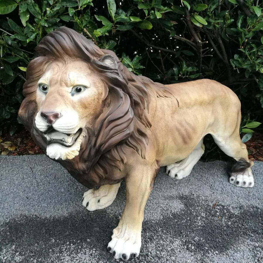 Gartenfigur große Löwen Figur steht 75 cm