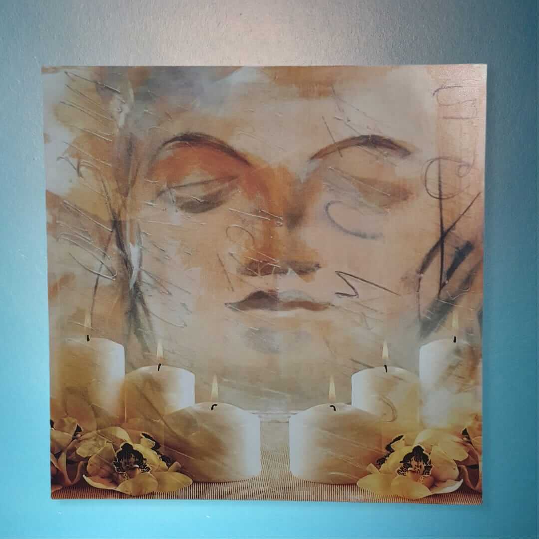 LED Buddha Wandbild 60 x60 cm