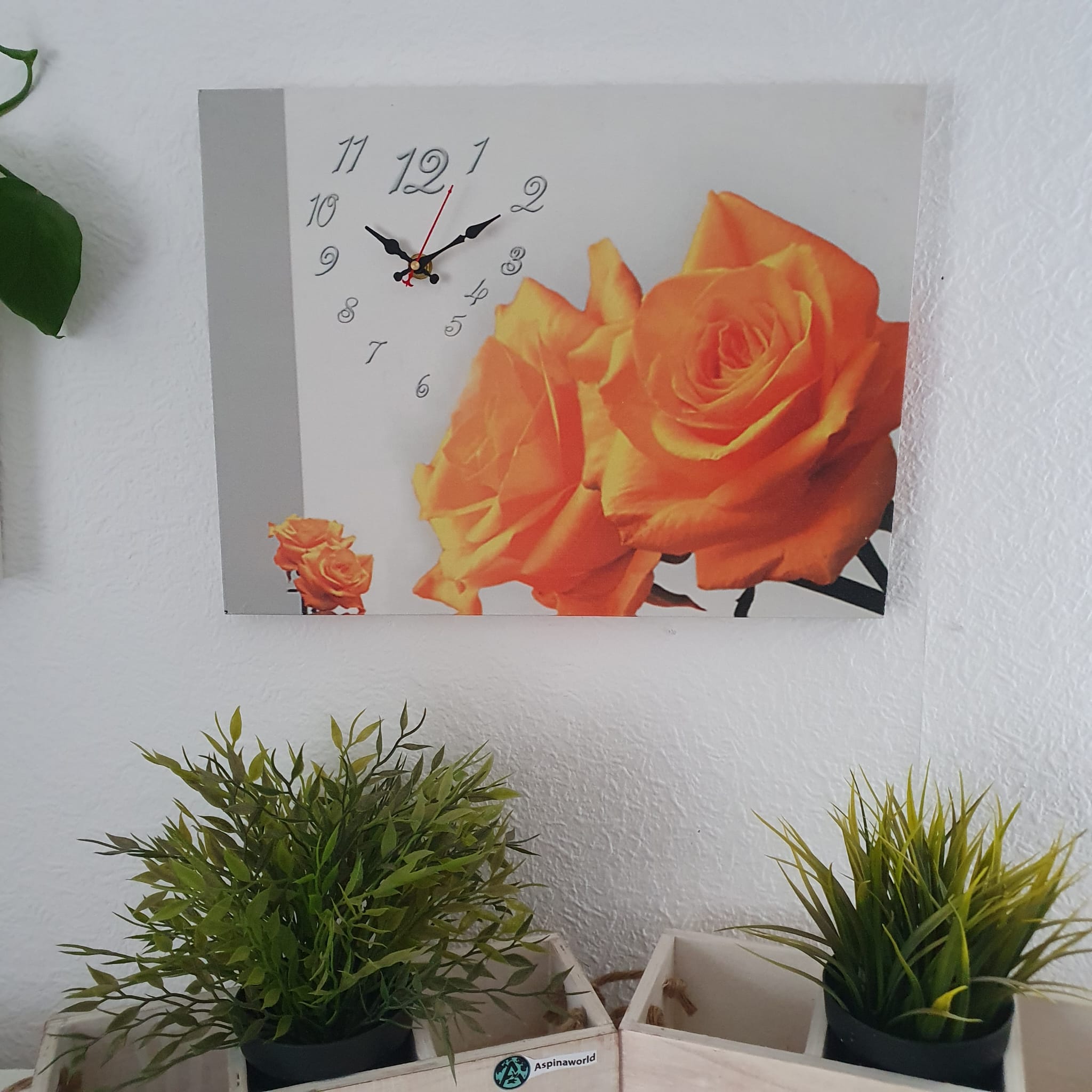 Wanduhr mit Rosen 30 cm