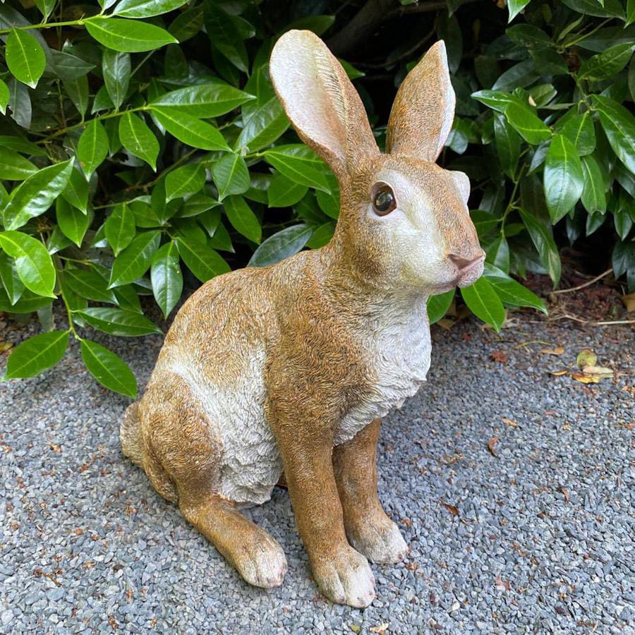 Gartenfigur sitzende Hasen Figur 39 cm