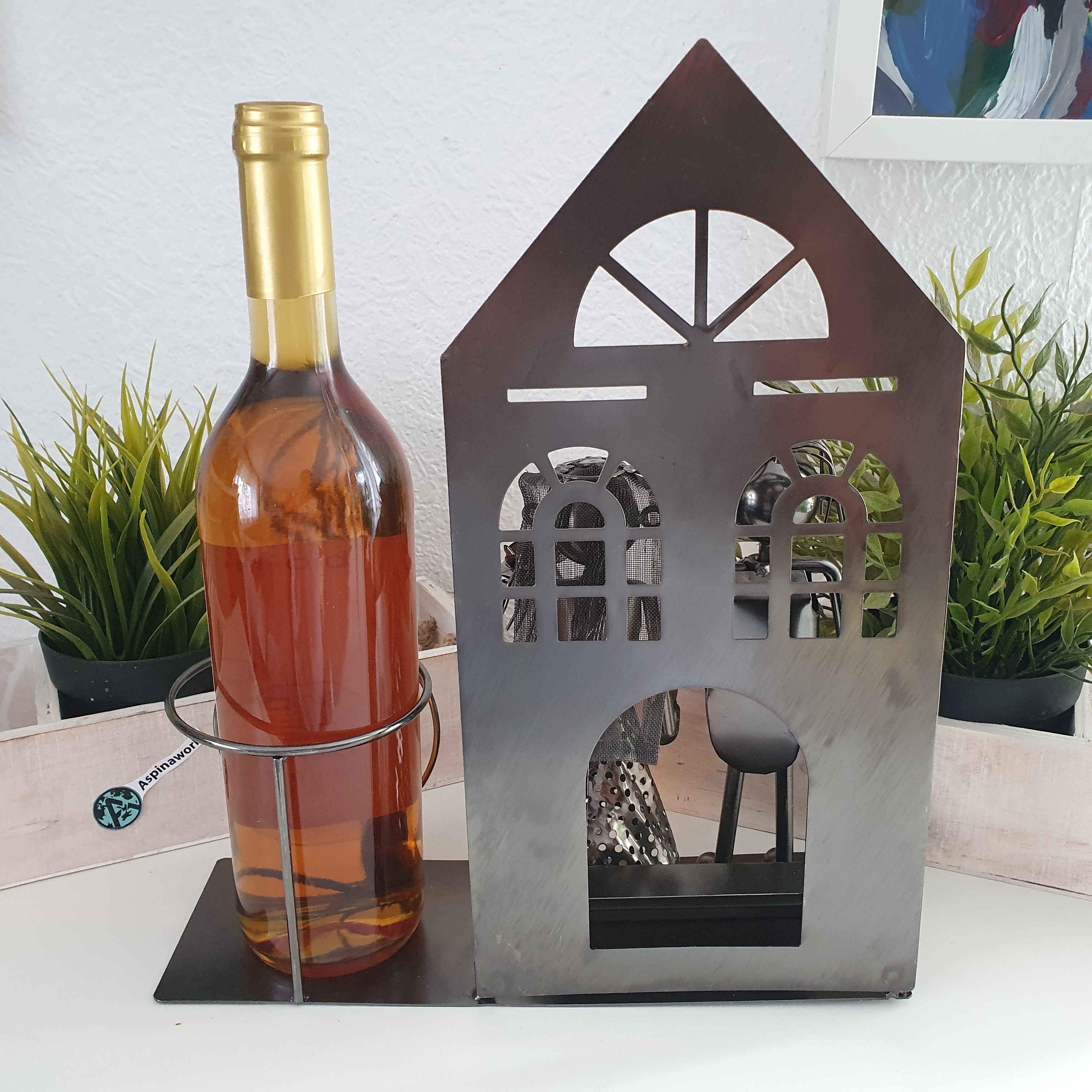Deko Weinflaschenhalter Hochzeitspaar 33 cm