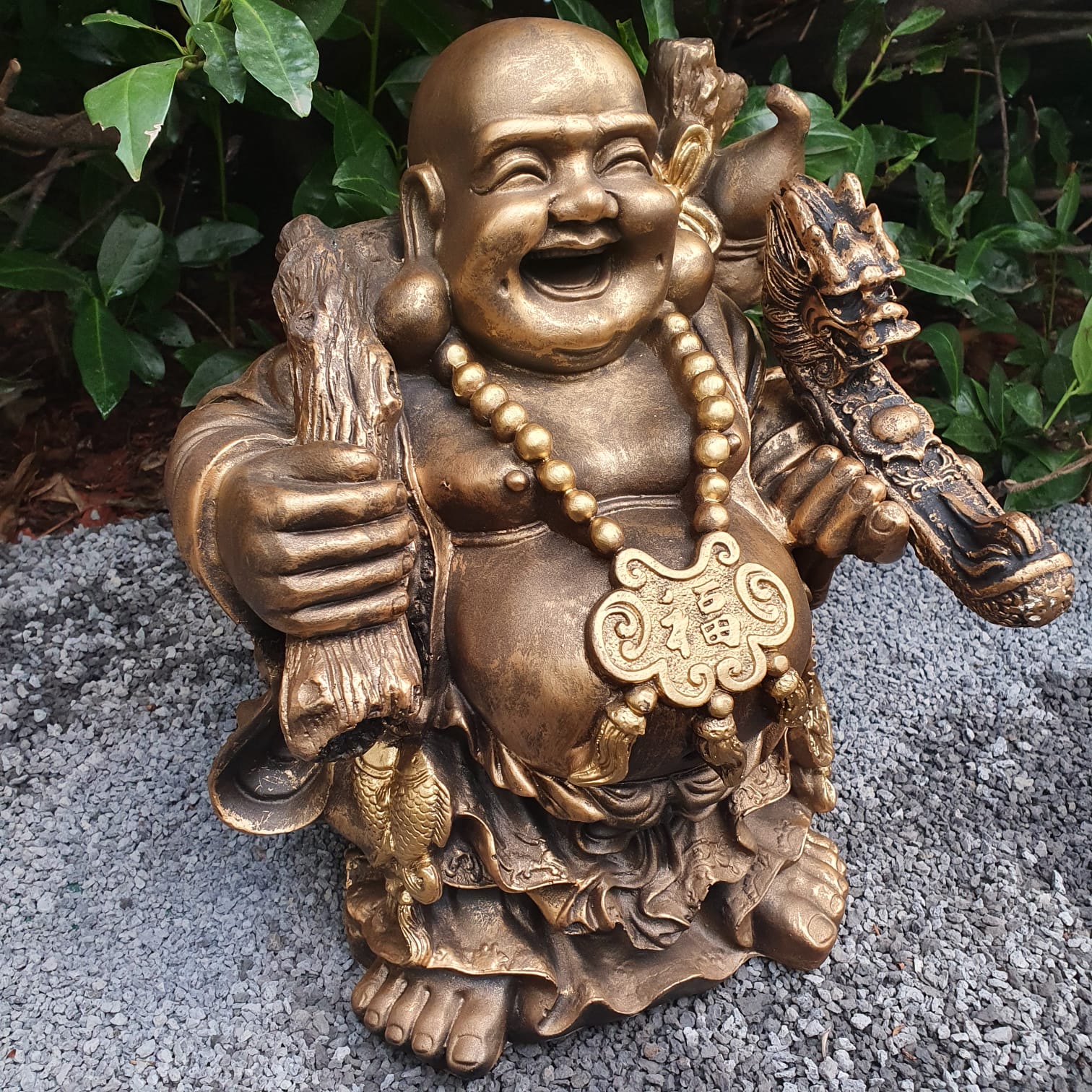 Gartenfigur Chinesische Buddha Figur 43 cm