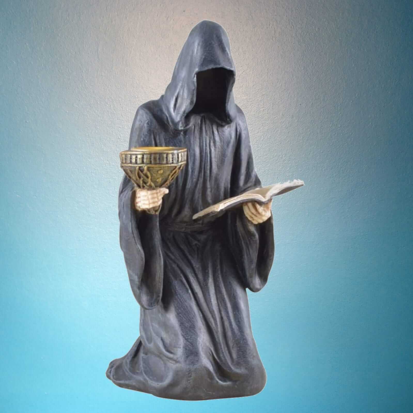 Kerzenhalter Tod Figur ohne Gesicht 22 cm