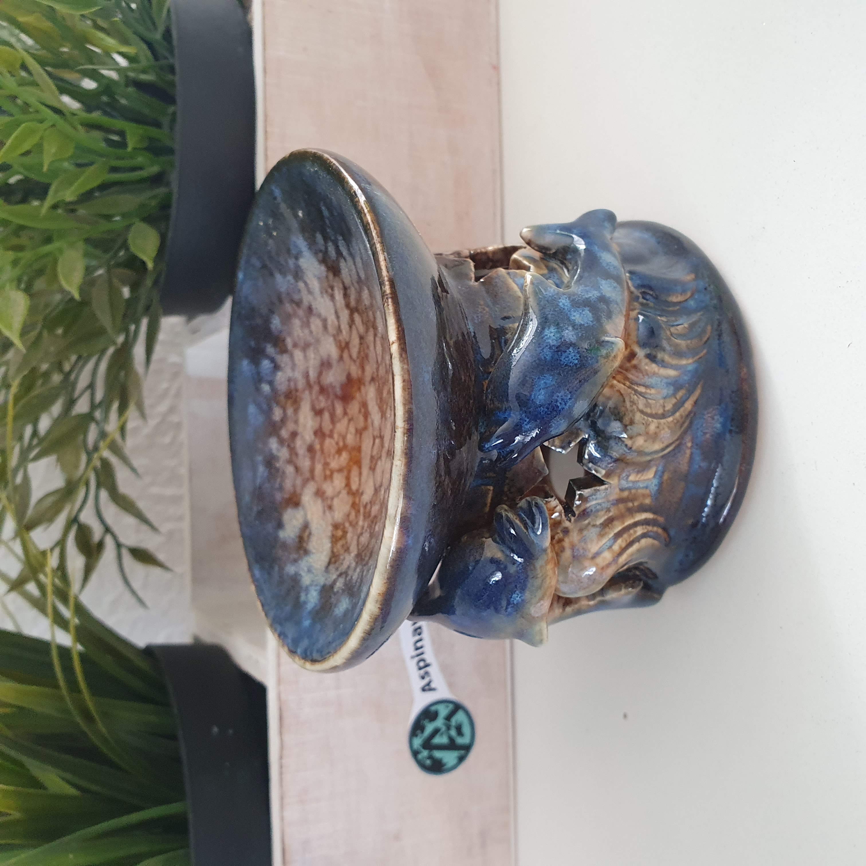 Aroma Duftlampe rund  mit Delfin Motiv 10 cm