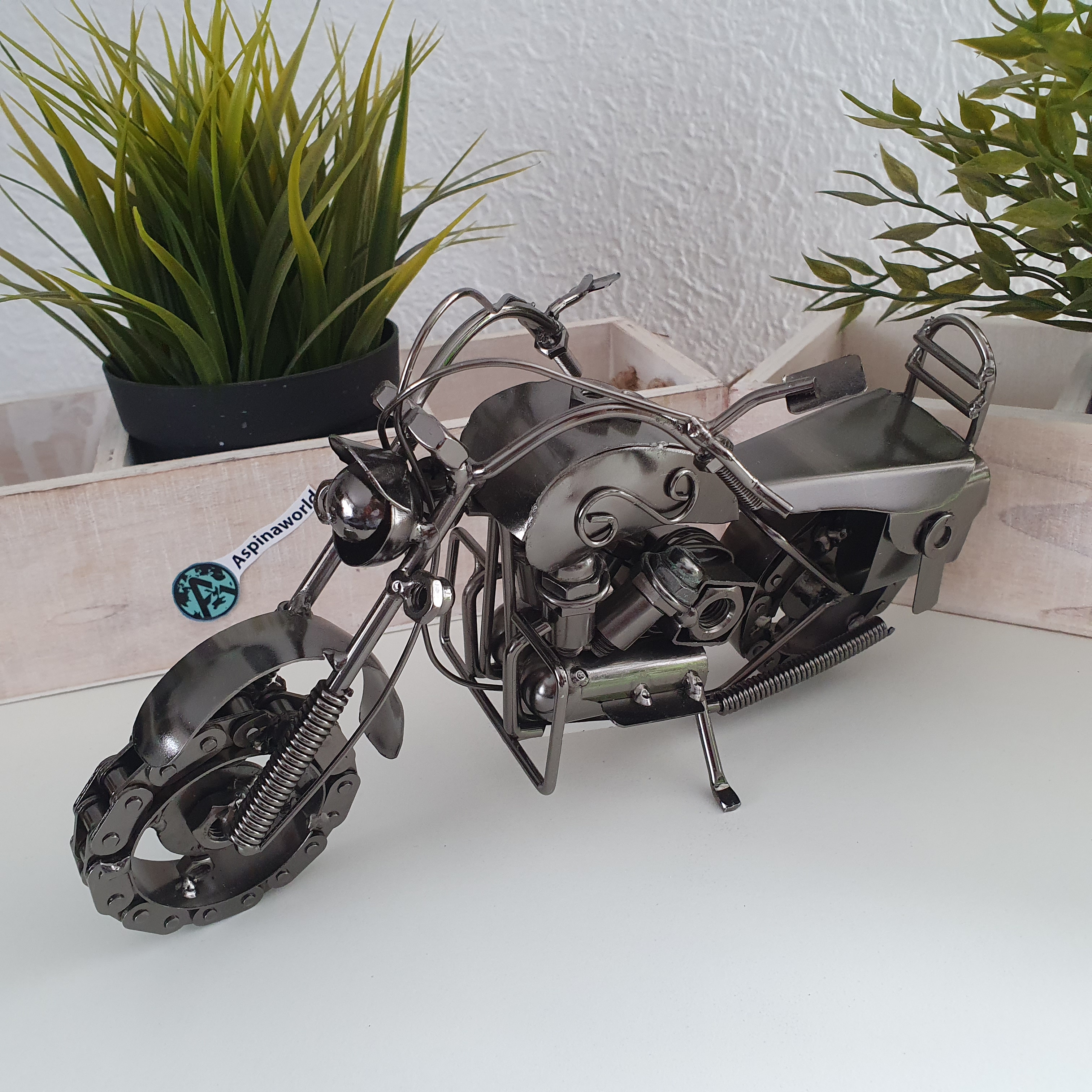 Metall Motorrad Figur 25 cm lang