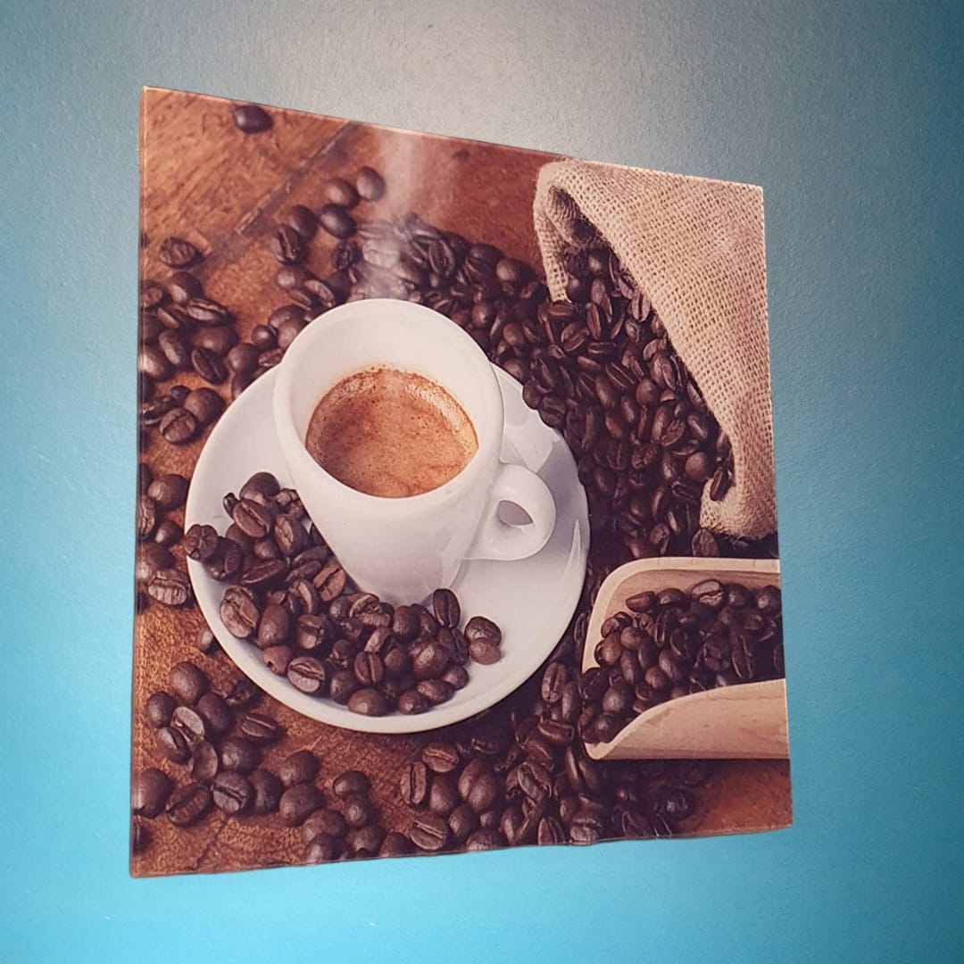 Glasbild Kaffee Design 20 x 20 cm Wandbild