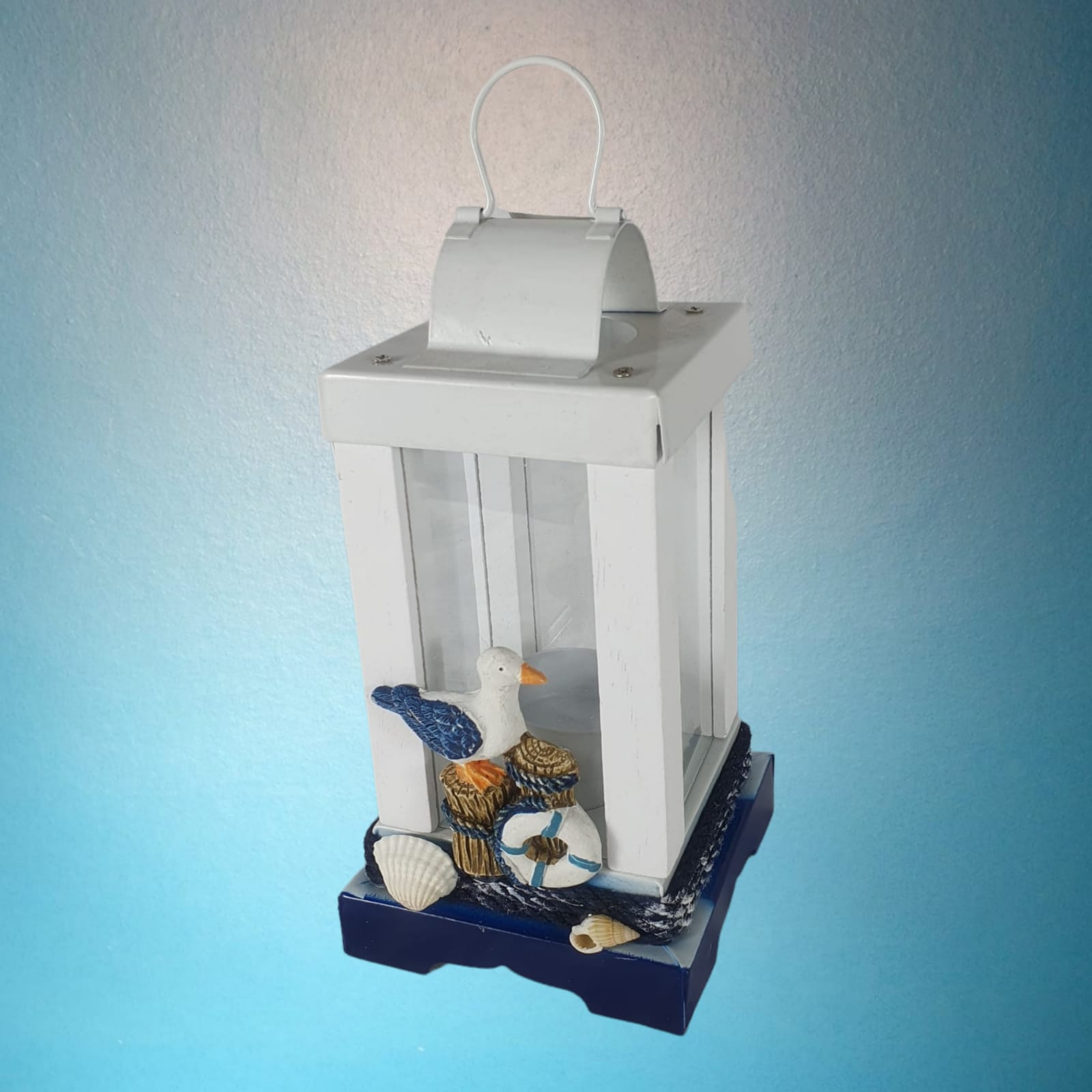  Maritime Deko Laternen Teelichthalter aus Metall mit Möwe 22 cm
