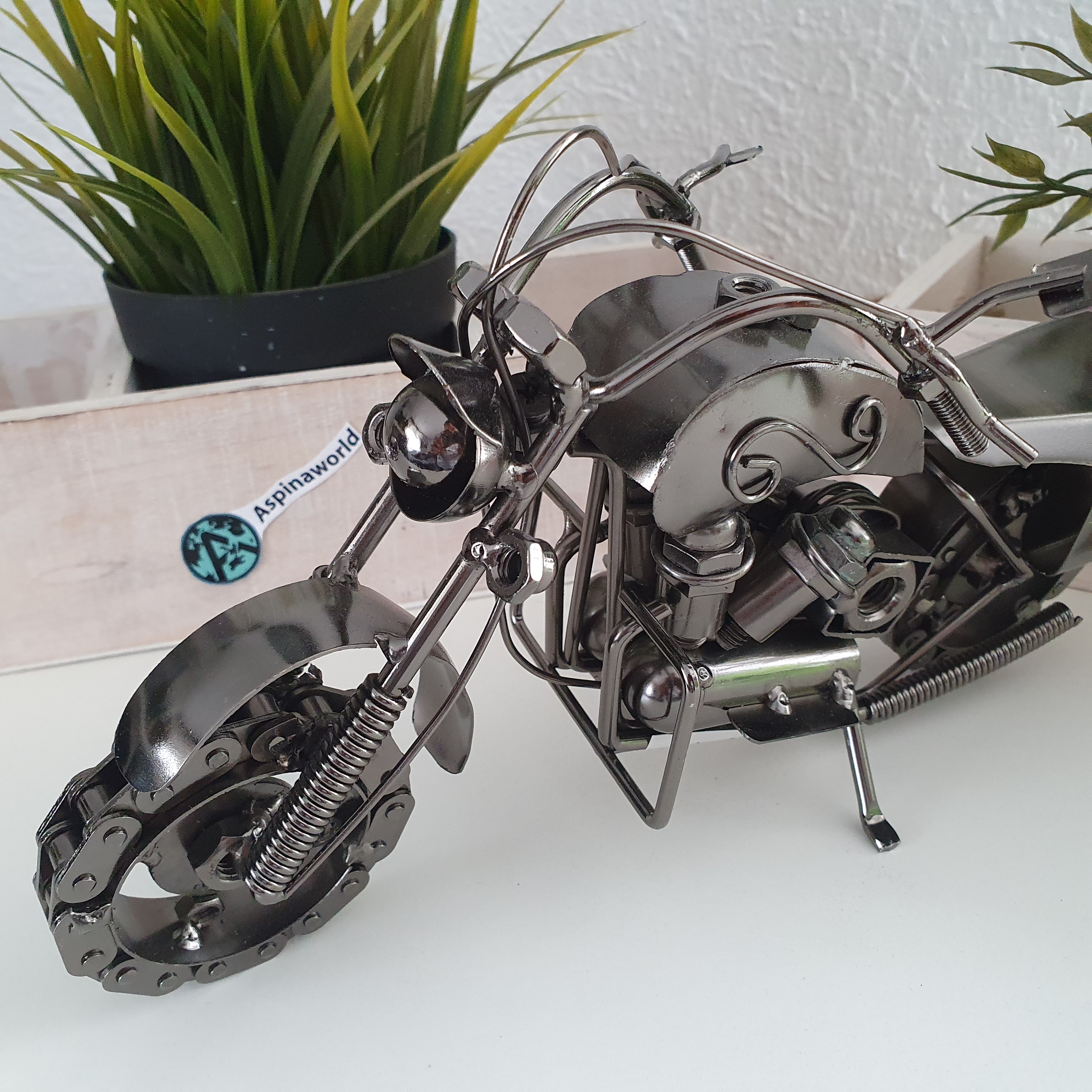 Metall Motorrad Figur 25 cm lang