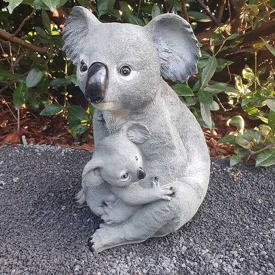Gartenfigur Koalabär Figur mit Kind 40 cm