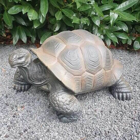 Gartenfigur graue Schildkröten Figur 43 cm lang