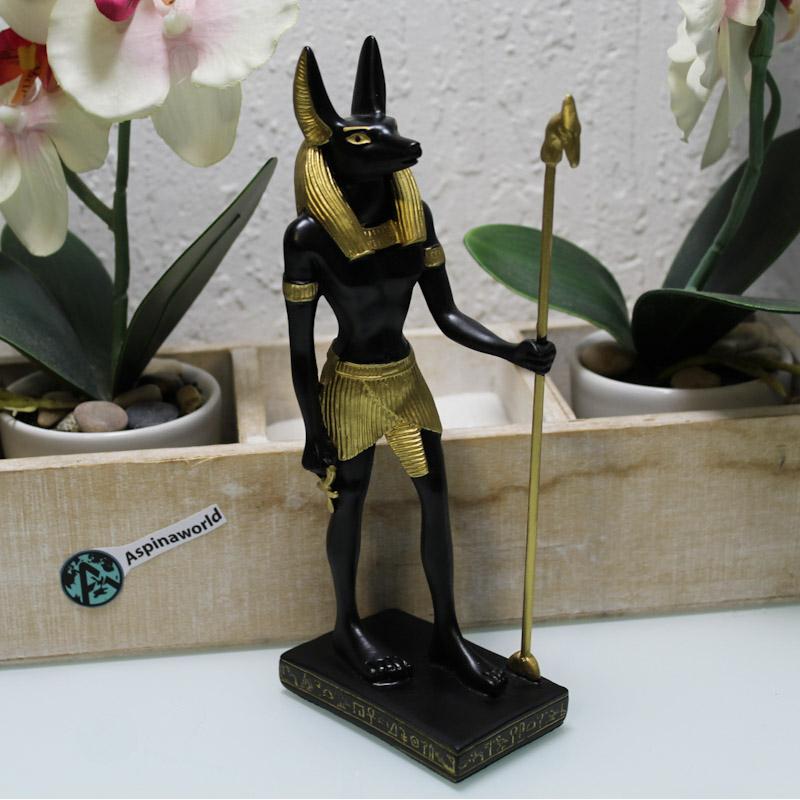 Anubis Figur mit sperr in der Hand von vorne von Aspinaworld 