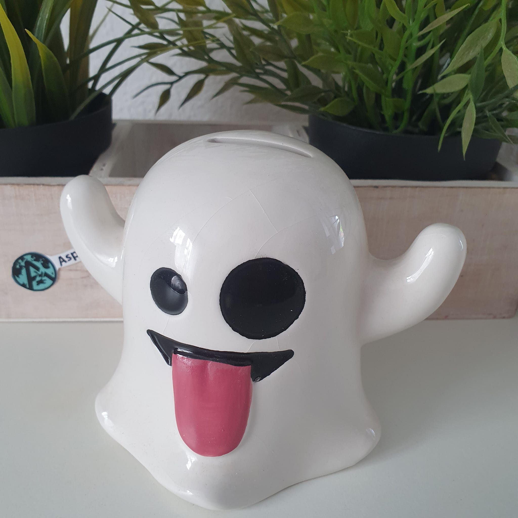 Emoji Gespenster Spardose aus Keramik